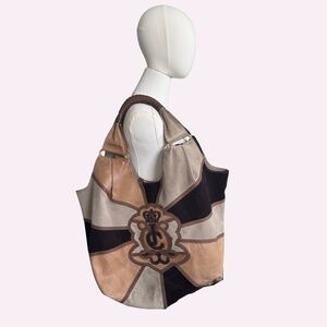 EXTREMELY RARE Y2K Vintage Juicy Couture XL Suede Hobo Shoulder Bag
